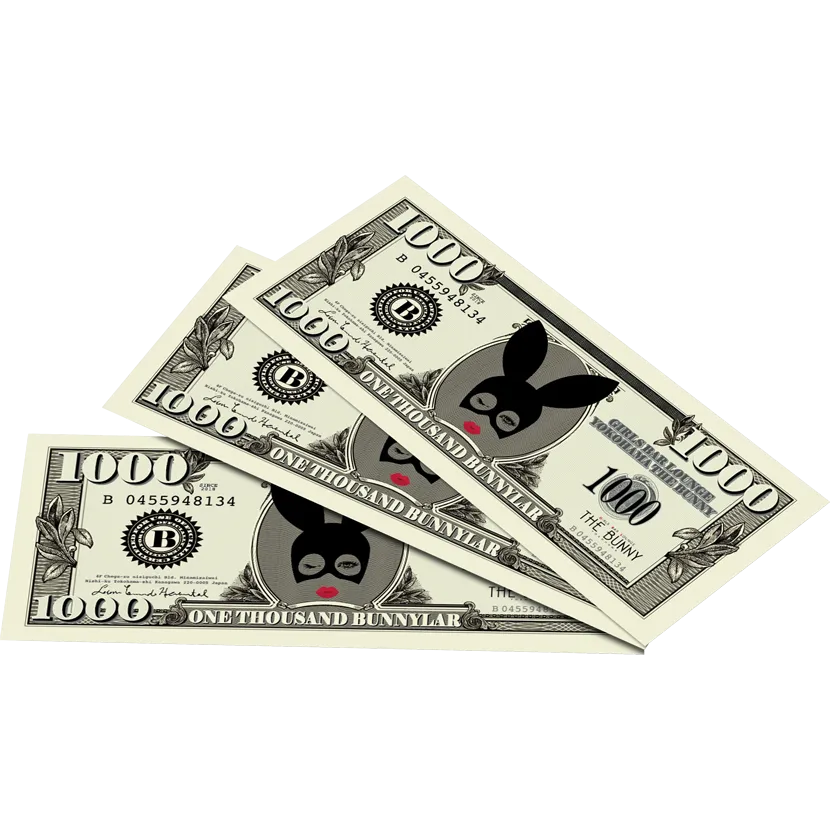 バニー横浜のドル札風サービスチケットモック